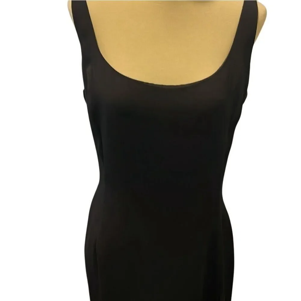 CACHE | black asymmetrical ruffle hem dress 6 - Picture 3 of 8